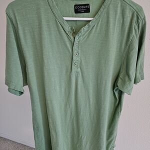 Goodlife Men's Casual Green Button Down Shirt